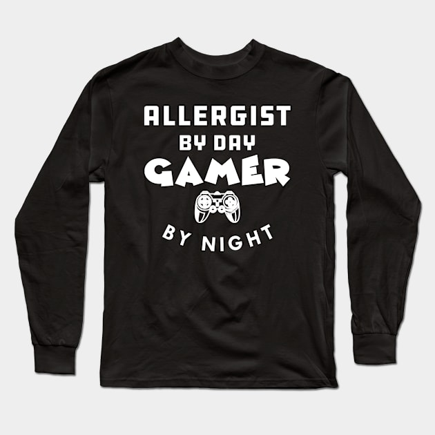 Allergist by day gamer by night Long Sleeve T-Shirt by KC Happy Shop